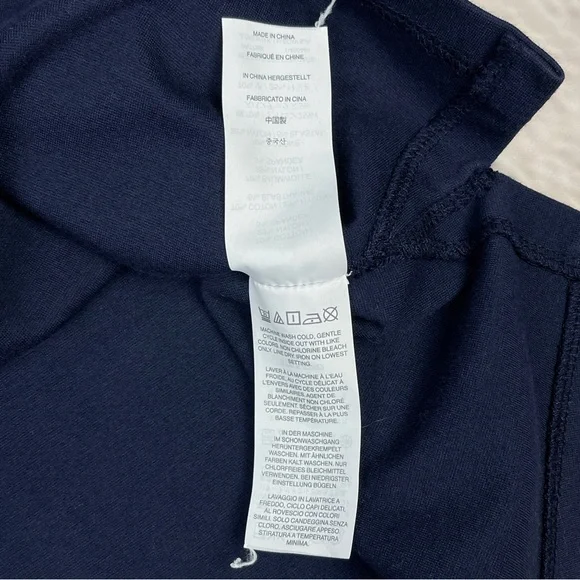 J. CREW navy blue cotton embellished short sleeve sweatshirt top, size M - Picture 12 of 12